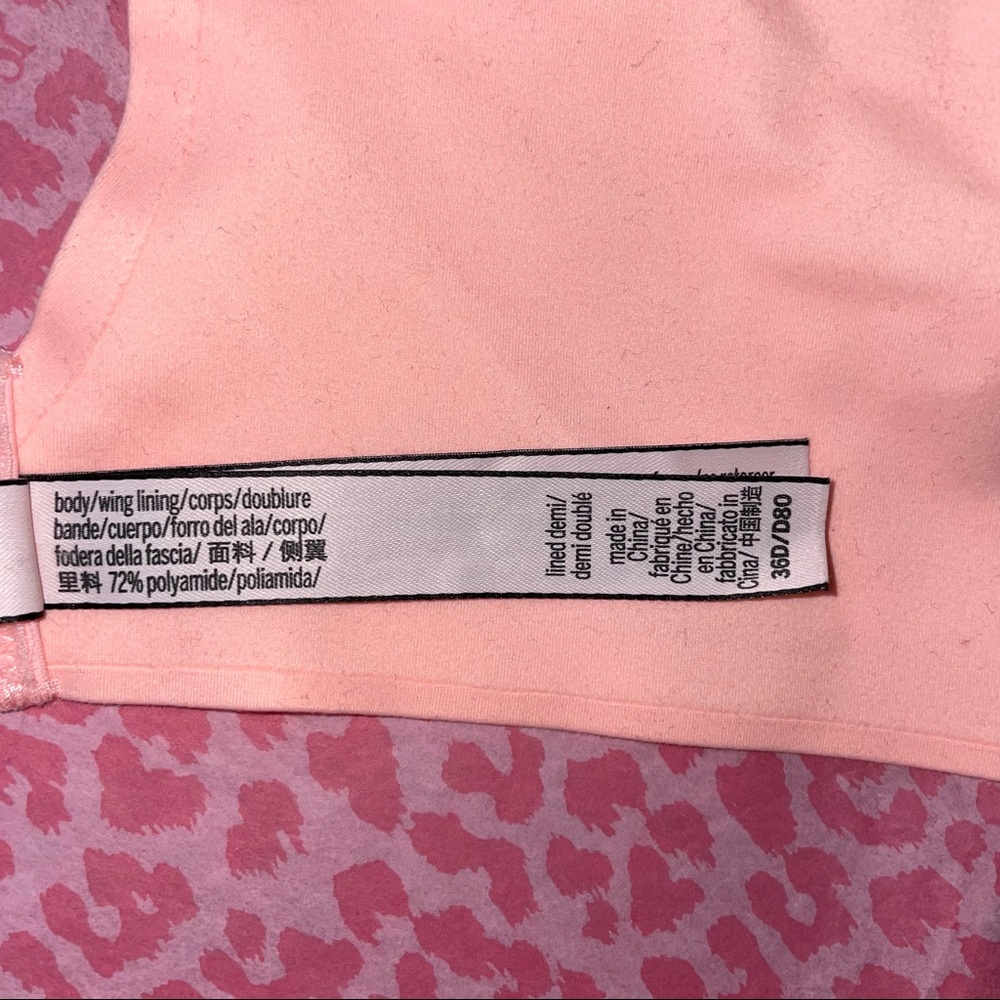 Victoria's Secret Lined Demi Bra Light Peach Size 36D - Picture 10 of 11